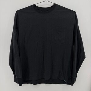 Woolrich Pocket Tee Mens XL Long Sleeve Cotton Blend Charcoal Gray Solid
